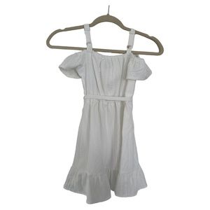 NWT simply white sleeveless dress ruffles elastic waist sizeS(5/6)